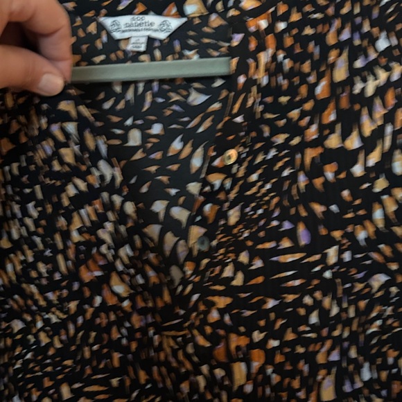 🖤🦁🟣🍦Nanette Black and Orange Abstract Blouse - Picture 7 of 10